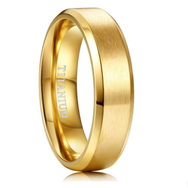 Imagem de Jstyle Aliança de casamento de titânio para homens - Aliança de casamento masculina hipoalergênica leve de 6 mm/8 mm com zero manutenção superfície escovada bordas polidas anel de noivado masculino