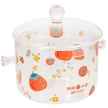 Imagem de Panela de vidro com tampa Panelas de vidro para fogão, panela de calor transparente, conjunto de panelas e frigideiras de vidro transparente, panelas de vidro potpourri panela de vidro