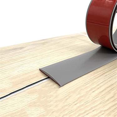 Imagem de GQQGSHOP Tiras de cobertura de piso de 1 m, tiras de transição de piso, barras de limite, tiras de união de piso de perfil de transição de PVC autoadesivas, tira divisória de porta, divisor de piso