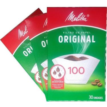 Imagem de kit 3 cx Filtro Coador Papel Melitta nº 100 c/ 30 unid. cada