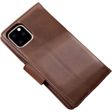 Imagem de AEHON Capa carteira para iPhone 13/13 Mini/13 Pro/13 Pro Max, Flip Folio Cases Capa de telefone RFID destacável magnética com função de suporte e slots de cartão (Cor: Marrom, Tamanho: 13 Mini 5,4 polegadas)