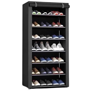 Imagem de Sapateira Organizadora 9 Andares para 27 Pares | Armário Multiuso Desmontável Fácil de Montar para Casa e Quarto(PRETO 7 ANDARES)