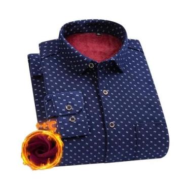 Imagem de Camisa Masculina plus Size De Manga Longa Quente E Grossa 7XL 8XL, Fle
