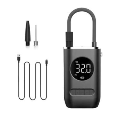 Imagem de Mini Compressor de Ar Elétrico Digital Portátil, Recarregável TYPE-C, 50W, 25L/min, ABS, para Carro, Bike e Moto, 13.7x8.9x4.7cm