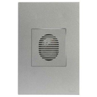 Imagem de Cj cigarra campainha som 4x2 recta prata satin fosco - BLUX