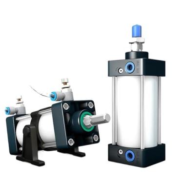 Imagem de Cilindros de ar de cilindro pneumático SC 32 40 50 63 mm 500 mm furo duplo ação 50/75/100/125/150/175/200/250/300 curso ajustável (curso 175 mm, furo 40 mm)