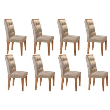 Imagem de Kit 8 Cadeiras Sala Jantar Imperatriz 8 Un Capuccino/Suede Capuccino -