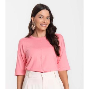 Imagem de Blusa Feminina Lisa Select Rosa, G, Rosa
