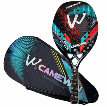 Imagem de Raquete Beach Tennis 100% Fibra De Carbono 3K - Original CAMEWIN - no Brasil - com Nota Fiscal ((SUNWAVE GREEN)) (SUNWAVE VERDE)