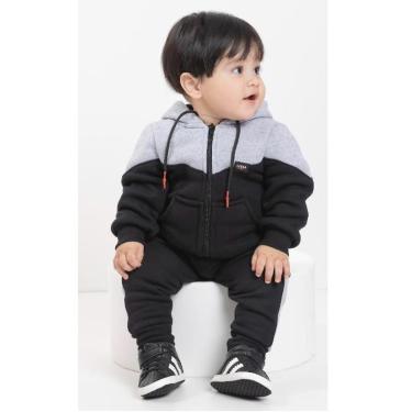 Imagem de Conjunto Casaco Luxo Bebê Menino Moletom Inverno Lessa B8897-Masculino
