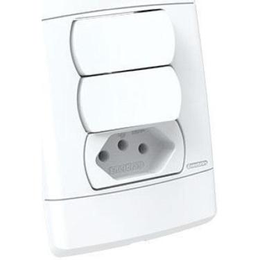 Imagem de Cj Int. 2 Para+Tom 10A 4X2 - Enerbras Neo Sottile Branco