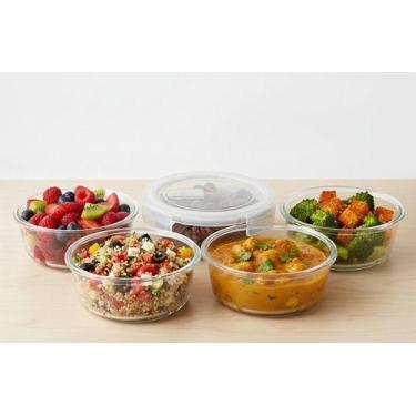 Imagem de Conjunto 5 Potes Hermético De Vidro 650ml Kit Mantimentos Vidro - NoBr