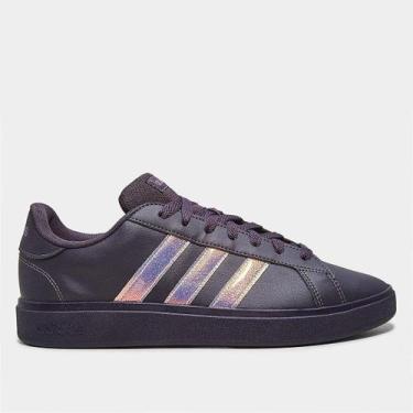 Imagem de Tênis Adidas Grand Court Base Feminino, Preto, Roxo, 35