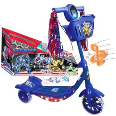 Imagem de Patinete Azul Infantil Com Luz Colorida Nas Rodas - Toy King