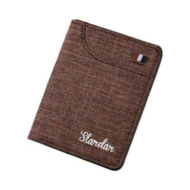 Imagem de Carteira Masculina Pequena Vertical De Lona Fina Mini Compacta Moderna