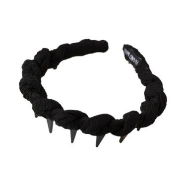 Imagem de Tiara Feminina Antiderrapante De Tecido Com Dentes, Acessório De Cabel