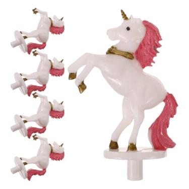 Imagem de HOLIDYOYO 5 peças de caixa de música, ornamentos de estatueta de unicórnio, acessórios para decoração de boneca de unicórnio