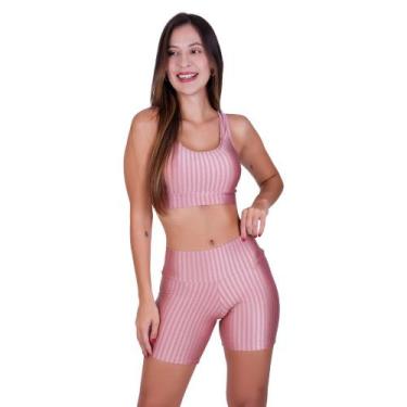 Imagem de Conjunto Top e Short 3D Academia Fitness Michele - NAKA MODAS, Rosa, G