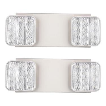 Imagem de TORCHSTAR Luzes de emergência LED, iluminação de emergência com bateria reserva, cabeças duplas ajustáveis, luminárias para falha de energia doméstica, listado UL e FCC, CA 120/277V, branco, pacote