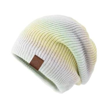 Imagem de Gorro Feminino De Lã Quente De Inverno, Tricotado, Com Gradiente Color