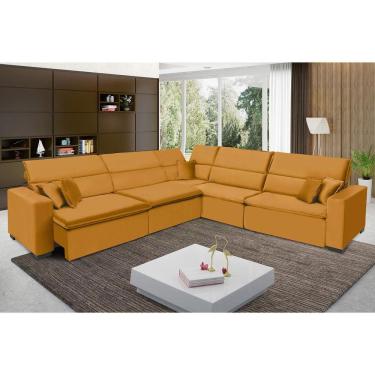 Imagem de Sofá Milão 3.75x3.75m De Canto, Retrátil E Reclinável - Terra