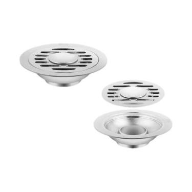 Imagem de Ralo De Chão Em Aço Inoxidável Antiodor Para Banheiro E Cozinha Com Co
