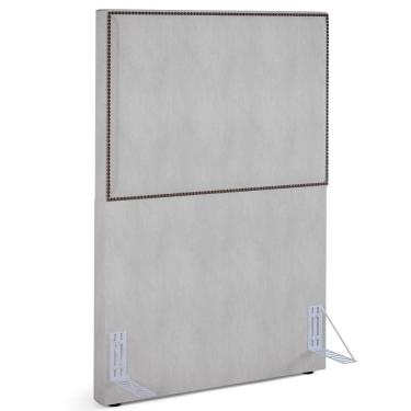 Imagem de Cabeceira Cama Box Solteiro Com Tachas 100 Cm Linho Cinza