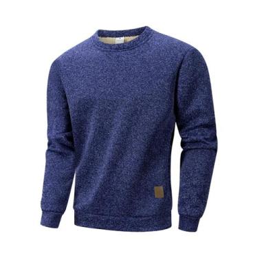 Imagem de Moletom Masculino Quente Com Forro De Lã Para Outono/Inverno, Casual, 