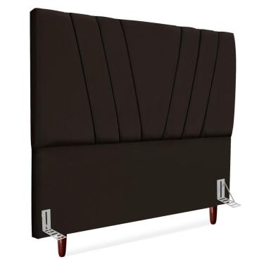Imagem de Cabeceira Queen 160 Cm Com Frame Belgica Suede Marrom Artte Marrom