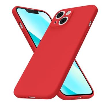 Imagem de uvcoat Capa de telefone de silicone para iPhone 13 Mini, capa fina de gel de borracha macia para mulheres e meninas, linda capa de telefone TPU fosco com proteção total da câmera, design simples