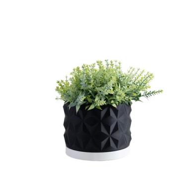 Imagem de Cachepot Rochedo M - Realce, Preto, Branco