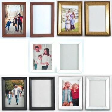 Imagem de Porta-Retratos 10x15 Kit 05 Unid Madeira chanfrada/triangular acabamen