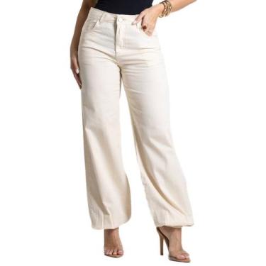 Imagem de Calça Sarja Sawary Balonê - 281472 - bege 40, Bege, 40