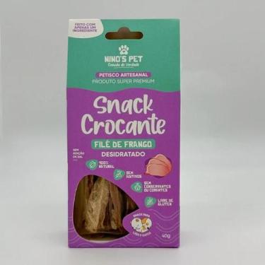 Imagem de Snack Crocante Filé de Frango Petisco Natural para cães e gatos - 40g 