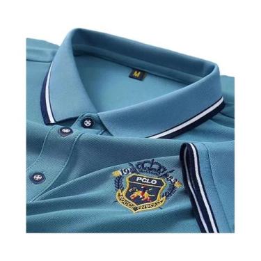 Imagem de Camiseta Polo Masculina Oversized De Verão Com Bordado, Leve E Respirá