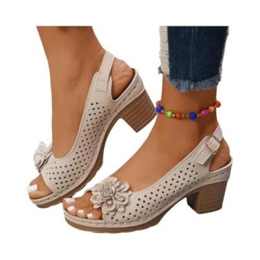 Imagem de Sandálias Femininas De Verão Retro Com Salto Alto, Respiráveis, Antide
