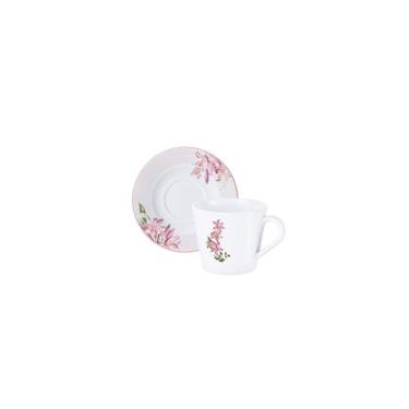 Imagem de Conjunto Xícara E Pires De Chá Tramontina Poème Em Porcelana Decorada 185 Ml 2 Peças Tr...