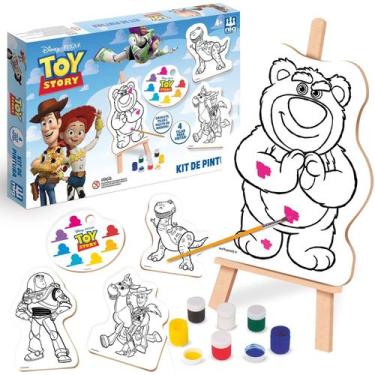Imagem de Kit De Pintura Toy Story Disney Didático Com 4 Telas 6 Tintas Pincel E