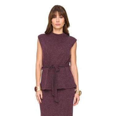 Imagem de BLUSA CAVADA LADO AVESSO ALONGADA ROXO-Feminino