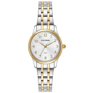 Imagem de Kit Relógio Mondaine Bicolor com Colar e Brincos 99913LPMKBE3K1-Feminino