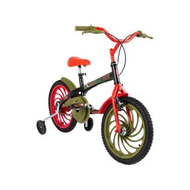 Imagem de Bicicleta Infantil Aro 16 Caloi Rex Preta  - com Rodinhas, 16", Verde 
