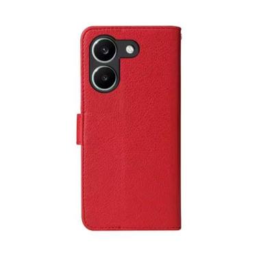Imagem de Capa Carteira Para Poco X8 Pro Capinha Estojo Protetora Flip Cor:Verme