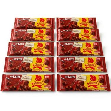 Imagem de Kit 10 Barras Chocolate ao Leite Garoto 500g Chocolateria