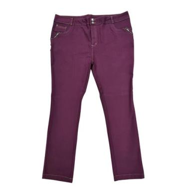 Imagem de Calça Bengaline Feminina Slim Básica Com Elastano Plus Size 50 Ao 56 G