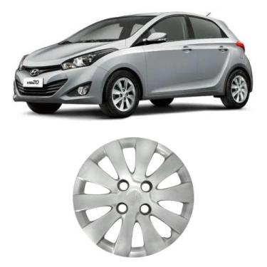 Imagem de Kit 4 Calotas Aro 14 Hb20 14 A 15 Grid Prata Encaixe - GRID/HB - CALOT