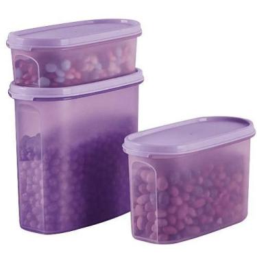 Imagem de Tupperware Kit Modular Oval 3 Peças Lilas