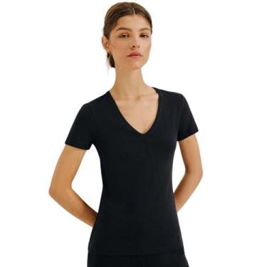 Imagem de Blusa hering slim manga curta feminino ref: her02tq, Preto, P