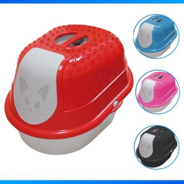 Imagem de Bandeja Higiênica Gato Fechada Com Filtro Para Odor - Furacão Pet, Ver