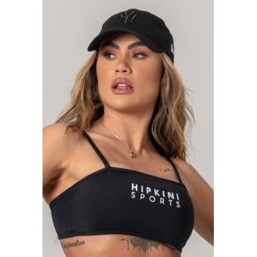 Imagem de Top workout preto reto com silk hipkini, M, Preto