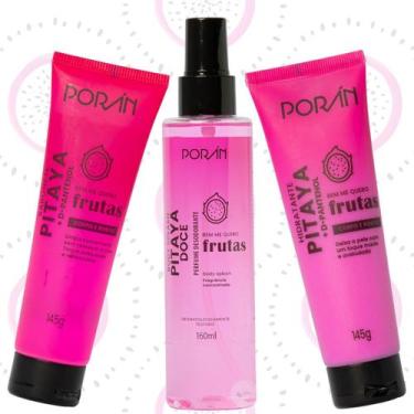 Imagem de Kit Cuidados com Corpo e Banho Pitaya Doce Premium Porán 3 Unid